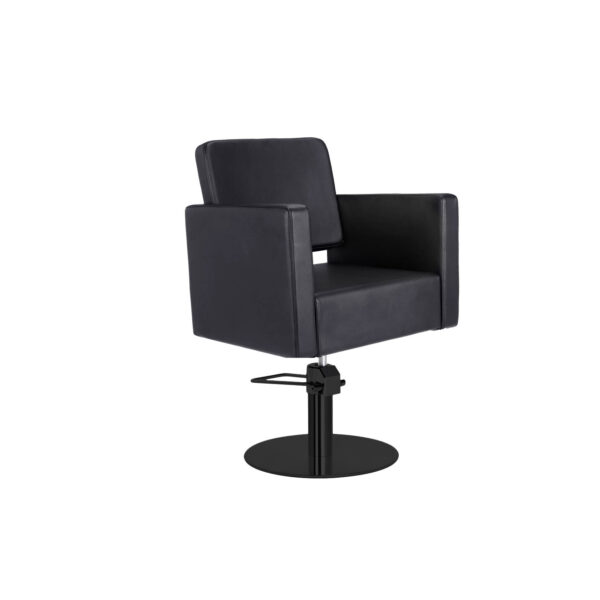 fauteuil de coiffure CLAIRE avec pied rond inox ou noir pour salon de coiffure