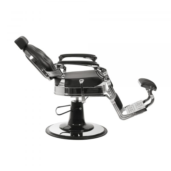 Fauteuil barbier Noir et Argent Vintage