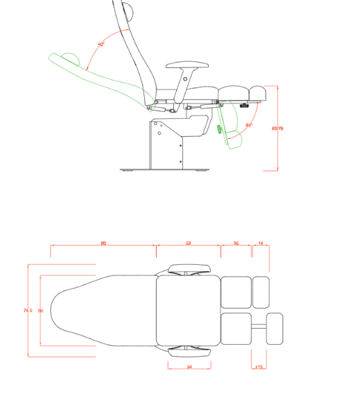 Fauteuil de podologie électrique SAUL