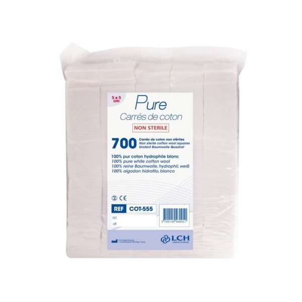 Sachet de 700 carrés de cotons 5x5 cm