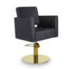 Fauteuil de coiffure CLAIRE pied couleur or doré carré ou rond
