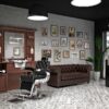 Ensemble Salon Complet barbier avec tout le mobilier indispensable au métier de barbier